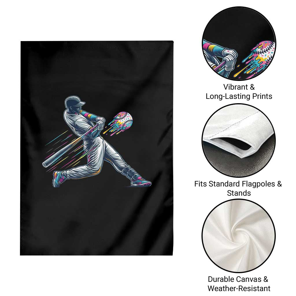 Ice Cream Baseball Player Dripping Game Day Garden Flag TS11 Print Your Wear