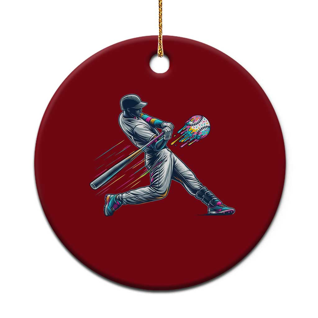 Ice Cream Baseball Player Dripping Game Day Ceramic Ornament TS11 1pc Red Print Your Wear