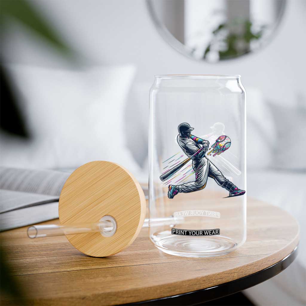 Ice Cream Baseball Player Dripping Game Day Glass Can TS11 Print Your Wear