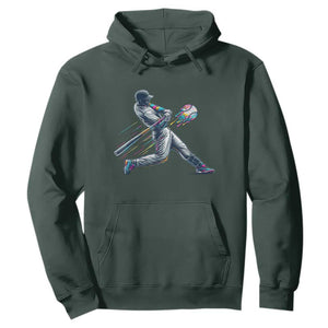 Ice Cream Baseball Player Dripping Game Day Hoodie TS11 Dark Forest Green Print Your Wear
