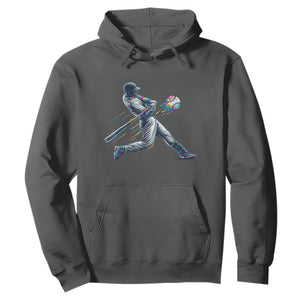 Ice Cream Baseball Player Dripping Game Day Hoodie TS11 Dark Heather Print Your Wear