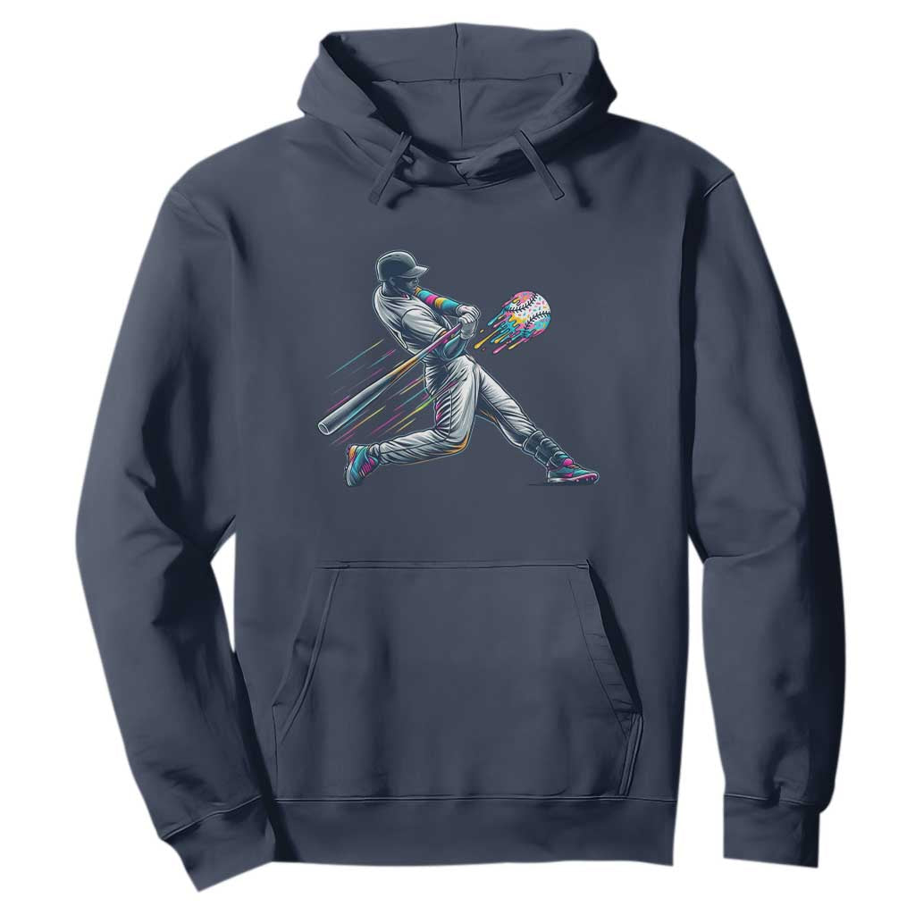 Ice Cream Baseball Player Dripping Game Day Hoodie TS11 Navy Print Your Wear