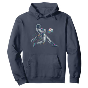 Ice Cream Baseball Player Dripping Game Day Hoodie TS11 Navy Print Your Wear