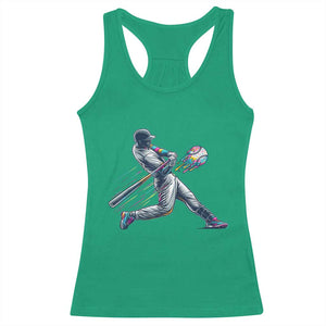 Ice Cream Baseball Player Dripping Game Day Racerback Tank Top TS11 Irish Green Print Your Wear