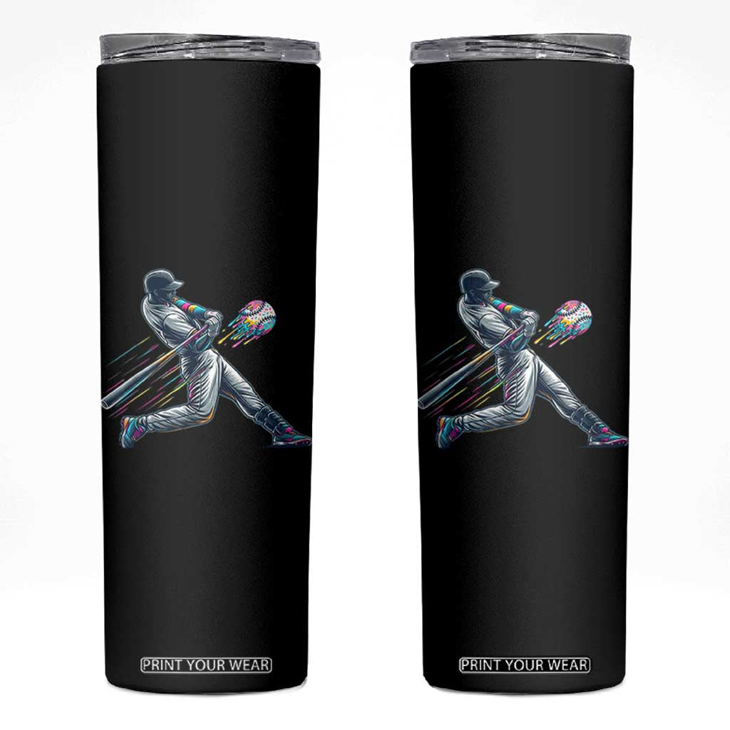 Ice Cream Baseball Player Dripping Game Day Skinny Tumbler TS11 Black Print Your Wear