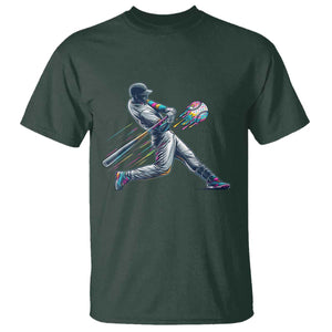 Ice Cream Baseball Player Dripping Game Day T Shirt TS11 Dark Forest Green Print Your Wear