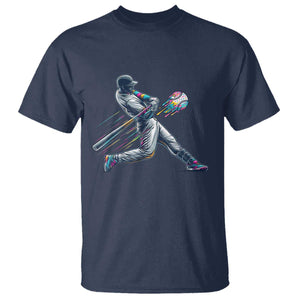 Ice Cream Baseball Player Dripping Game Day T Shirt TS11 Navy Print Your Wear