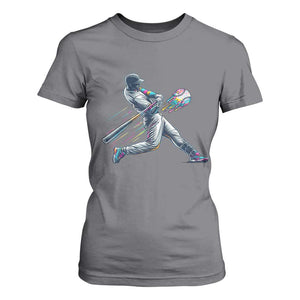 Ice Cream Baseball Player Dripping Game Day T Shirt For Women TS11 Charcoal Print Your Wear