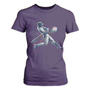 Ice Cream Baseball Player Dripping Game Day T Shirt For Women TS11 Purple Print Your Wear