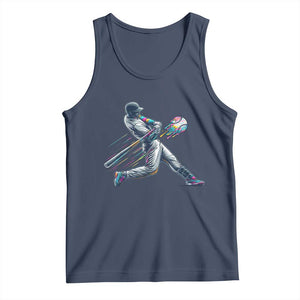 Ice Cream Baseball Player Dripping Game Day Tank Top TS11 Navy Print Your Wear