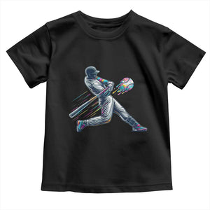 Ice Cream Baseball Player Dripping Game Day Toddler T Shirt TS11 Black Print Your Wear