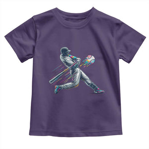 Ice Cream Baseball Player Dripping Game Day Toddler T Shirt TS11 Purple Print Your Wear