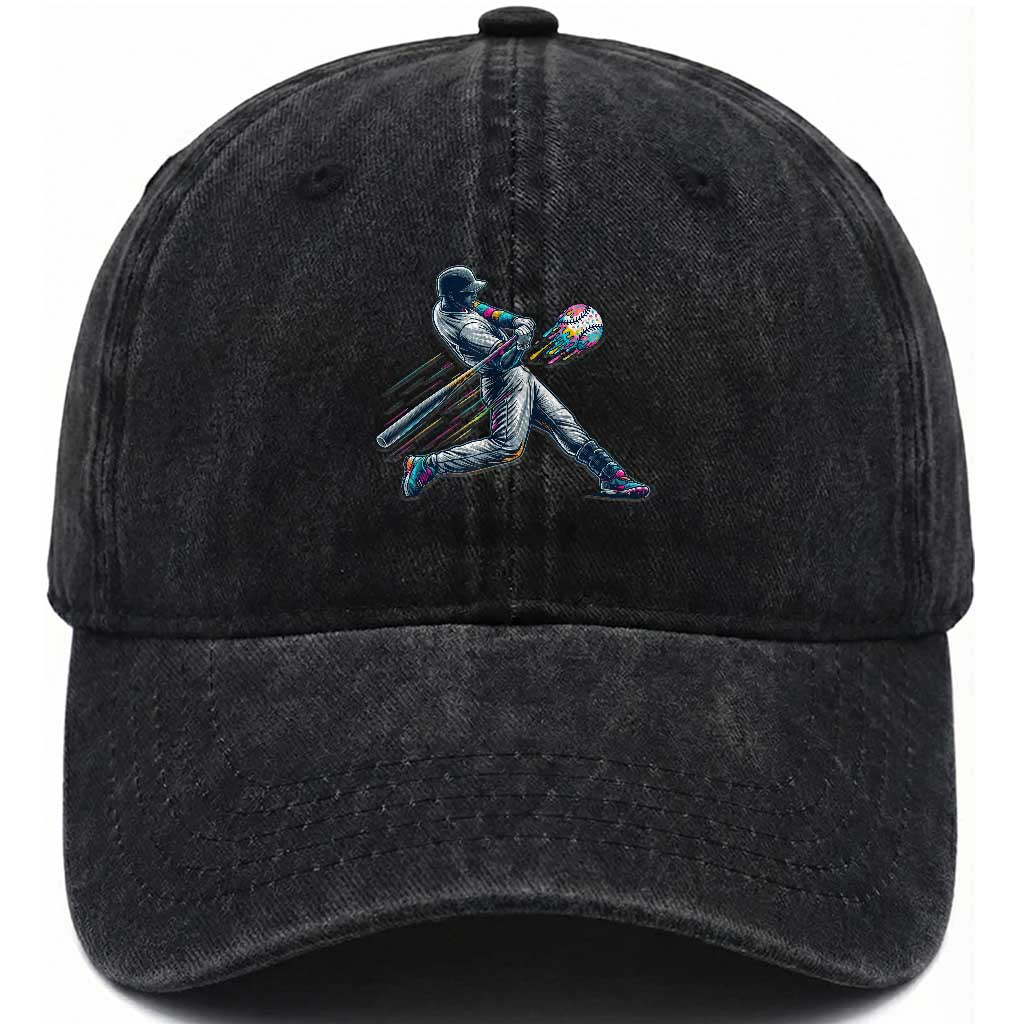 Ice Cream Baseball Player Dripping Game Day Washed Cotton Baseball Cap