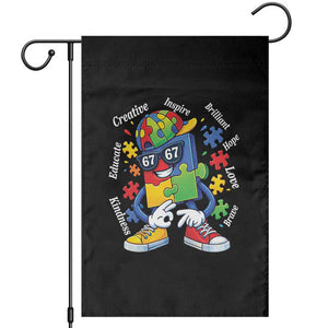 Funny 67 Autism Awareness Garden Flag Six Seven Puzzle Meme Creative Brilliant Hope Love Kindness TS11 Black Print Your Wear