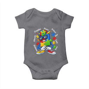 Funny 67 Autism Awareness Baby Onesie Six Seven Puzzle Meme Creative Brilliant Hope Love Kindness TS11 Charcoal Print Your Wear