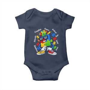 Funny 67 Autism Awareness Baby Onesie Six Seven Puzzle Meme Creative Brilliant Hope Love Kindness TS11 Navy Print Your Wear