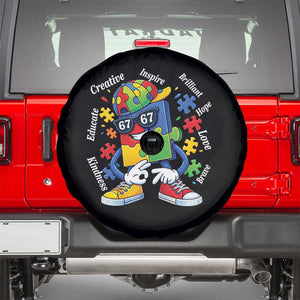 Funny 67 Autism Awareness Spare Tire Cover Six Seven Puzzle Meme Creative Brilliant Hope Love Kindness TS11 Black Print Your Wear