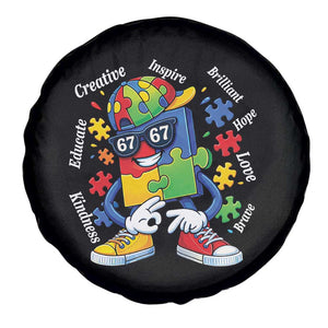 Funny 67 Autism Awareness Spare Tire Cover Six Seven Puzzle Meme Creative Brilliant Hope Love Kindness TS11 Print Your Wear