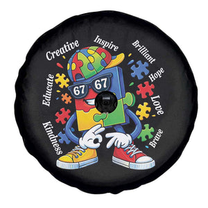 Funny 67 Autism Awareness Spare Tire Cover Six Seven Puzzle Meme Creative Brilliant Hope Love Kindness TS11 Print Your Wear