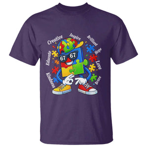 Funny 67 Autism Awareness T Shirt Six Seven Puzzle Meme Creative Brilliant Hope Love Kindness TS11 Purple Print Your Wear