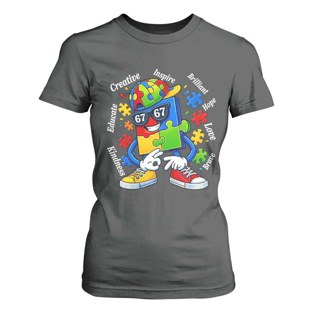 Funny 67 Autism Awareness T Shirt For Women Six Seven Puzzle Meme Creative Brilliant Hope Love Kindness TS11 Dark Heather Print Your Wear