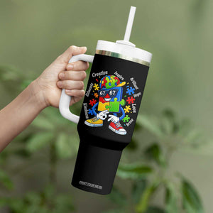 Funny 67 Autism Awareness Tumbler With Handle Six Seven Puzzle Meme Creative Brilliant Hope Love Kindness TS11 Print Your Wear