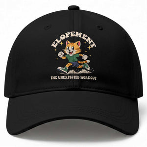 Elopement The Unexpected Workout Baseball Cap Autism Neurodiversity Cat