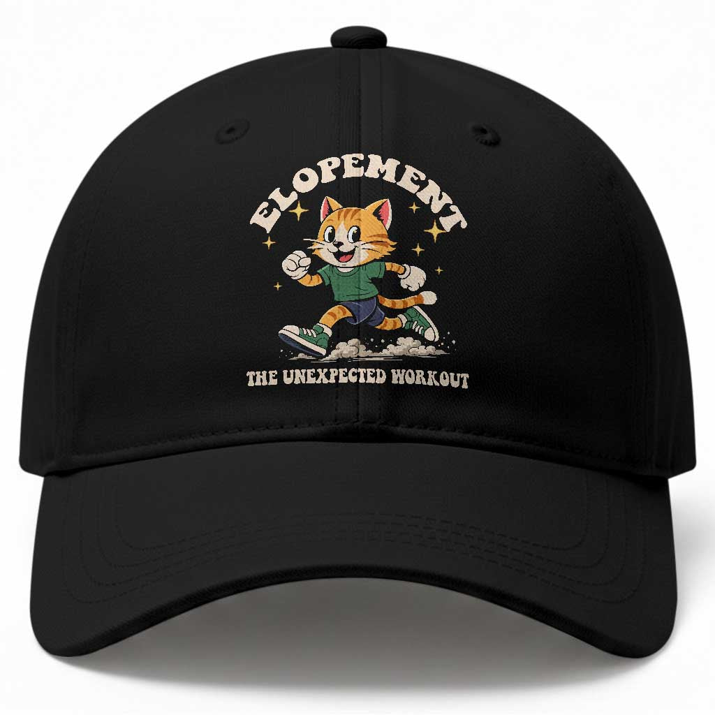 Elopement The Unexpected Workout Baseball Cap Autism Neurodiversity Cat