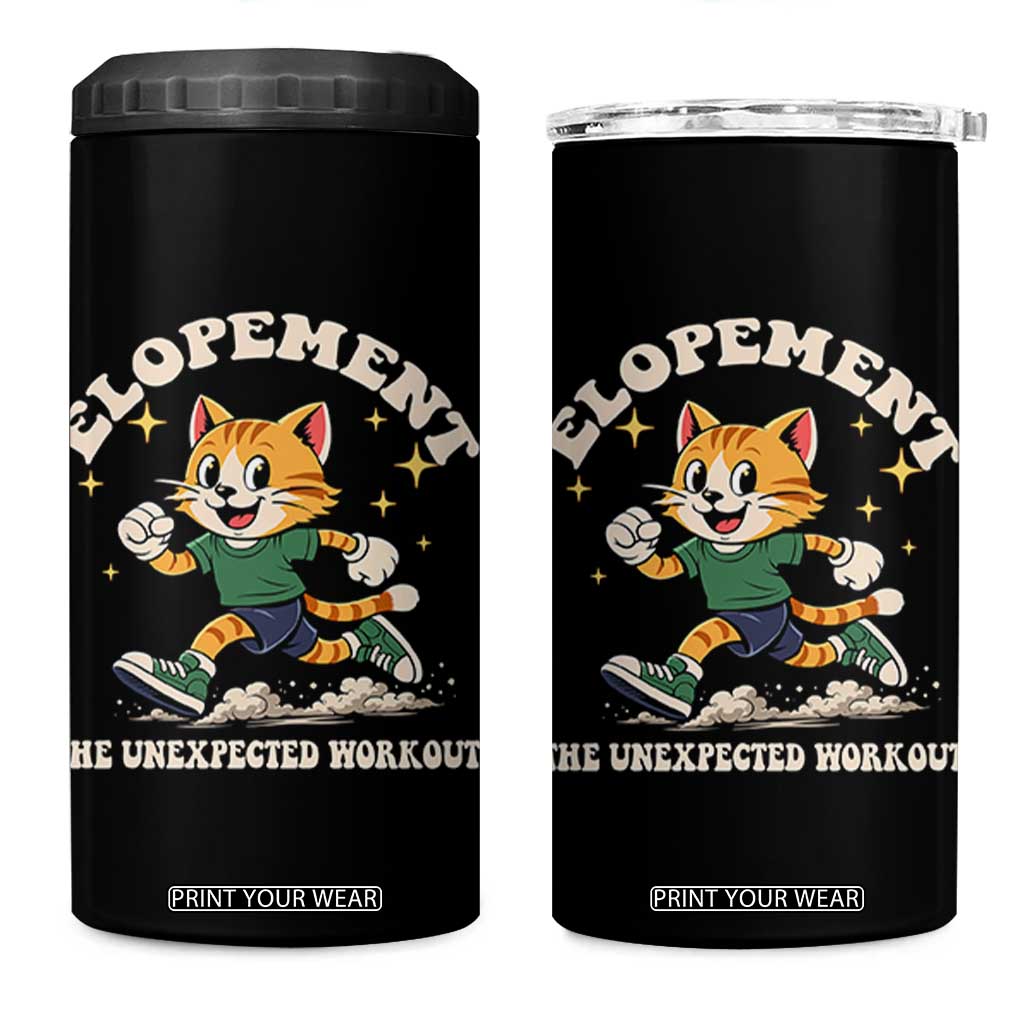 Elopement The Unexpected Workout 4 in 1 Can Cooler Tumbler Autism Neurodiversity Cat TS11 One Size: 16 oz Black Print Your Wear