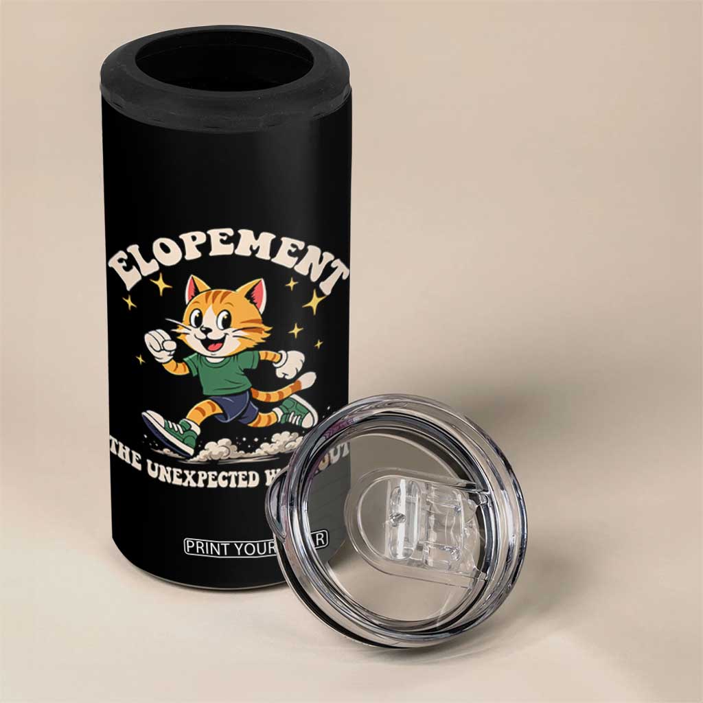 Elopement The Unexpected Workout 4 in 1 Can Cooler Tumbler Autism Neurodiversity Cat TS11 Print Your Wear