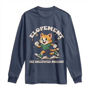 Elopement The Unexpected Workout Long Sleeve Shirt Autism Neurodiversity Cat TS11 Navy Print Your Wear