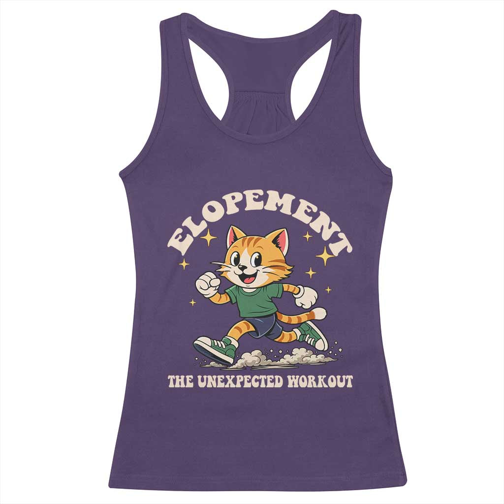 Elopement The Unexpected Workout Racerback Tank Top Autism Neurodiversity Cat TS11 Purple Print Your Wear