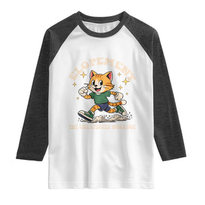 Elopement The Unexpected Workout Raglan Shirt Autism Neurodiversity Cat TS11 White Heather Charcoal Print Your Wear