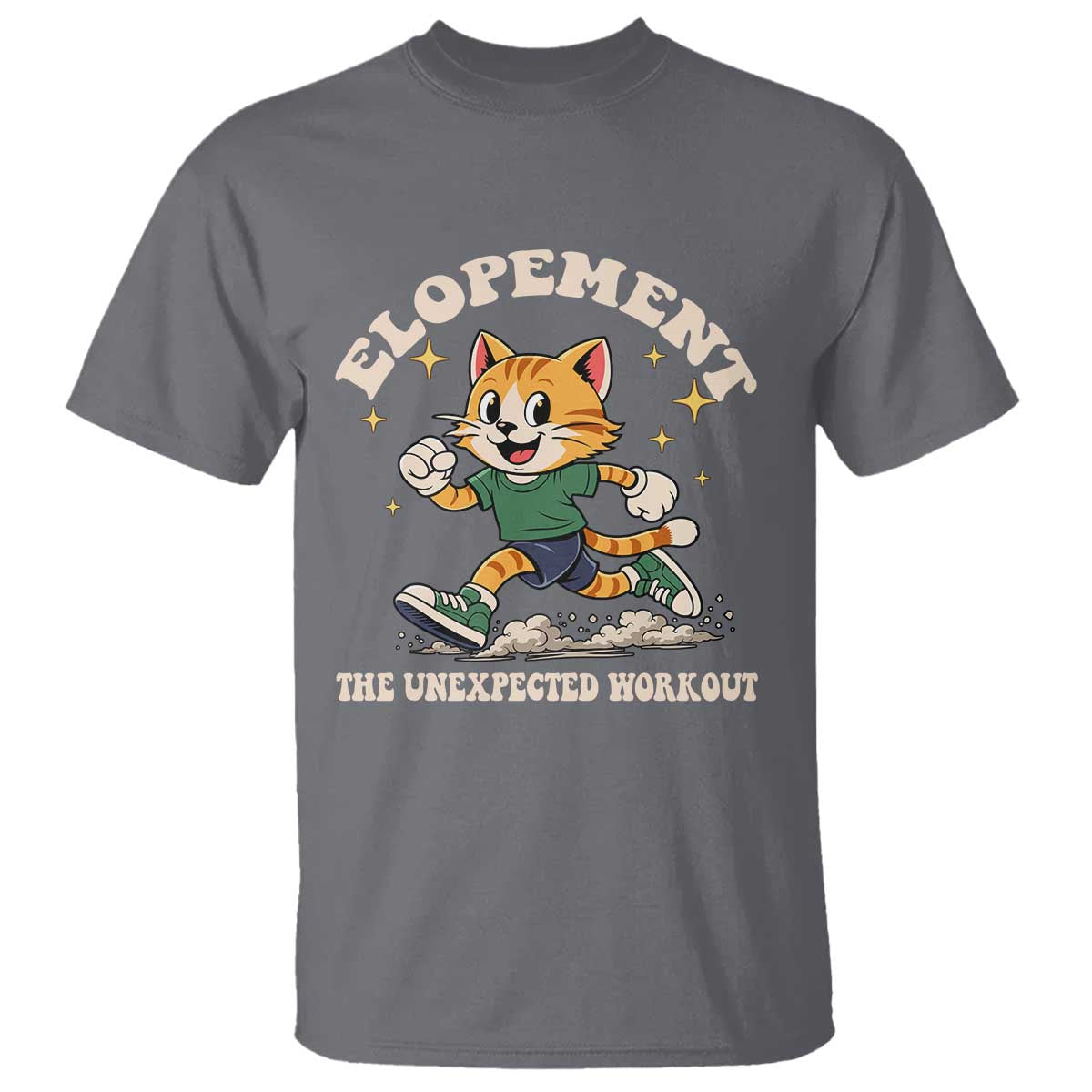 Elopement The Unexpected Workout T Shirt Autism Neurodiversity Cat TS11 Charcoal Print Your Wear