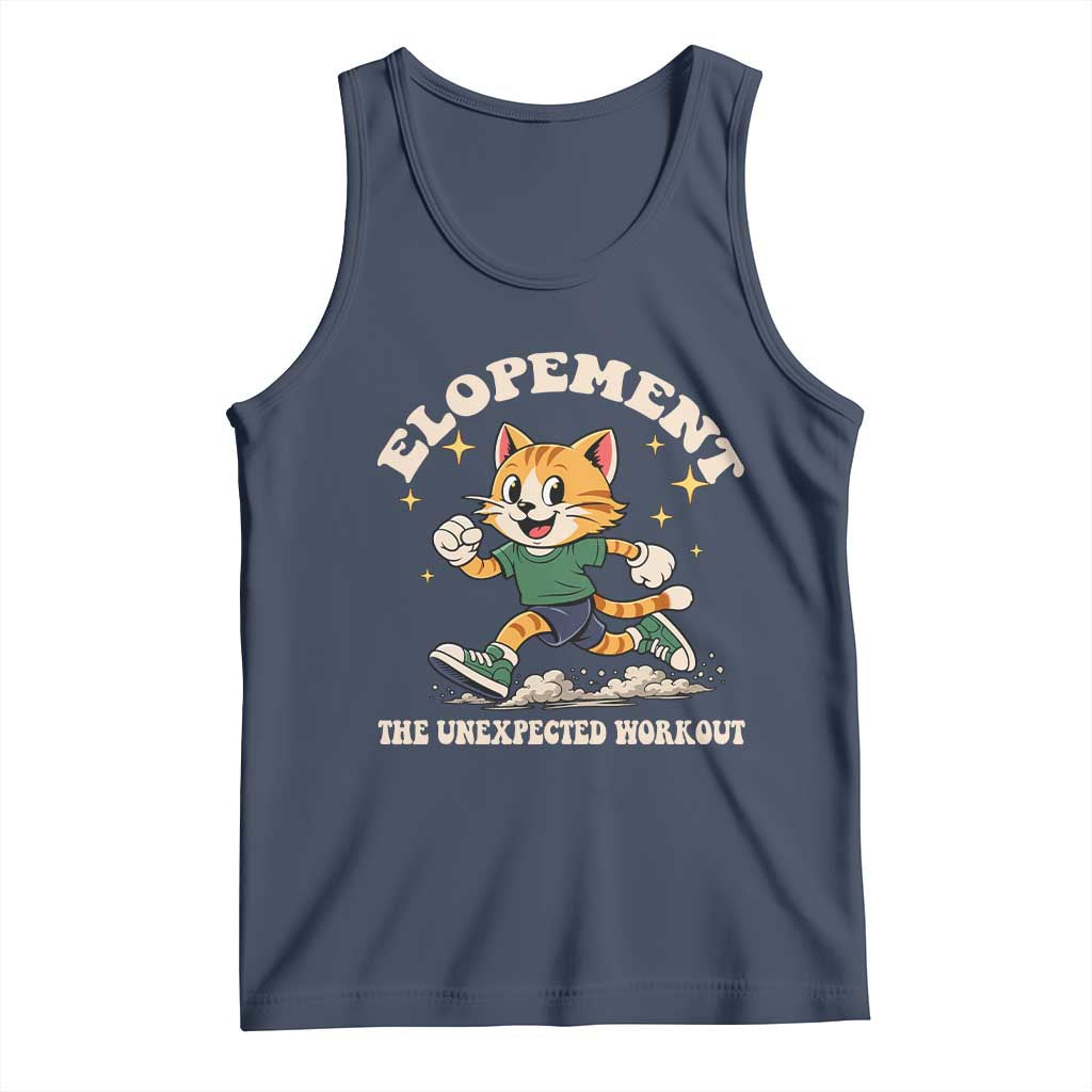 Elopement The Unexpected Workout Tank Top Autism Neurodiversity Cat TS11 Navy Print Your Wear