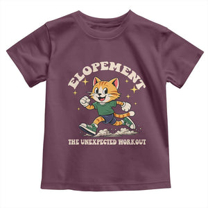Elopement The Unexpected Workout Toddler T Shirt Autism Neurodiversity Cat TS11 Maroon Print Your Wear