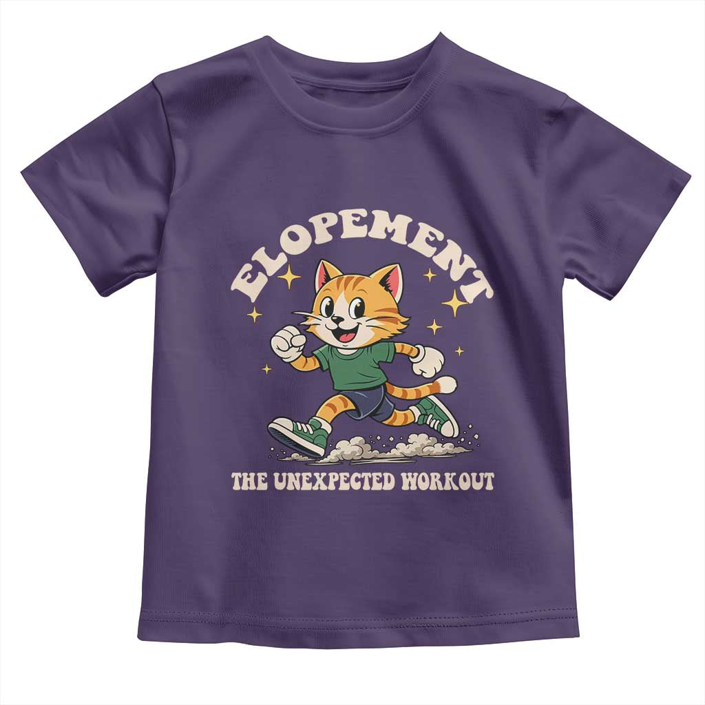 Elopement The Unexpected Workout Toddler T Shirt Autism Neurodiversity Cat TS11 Purple Print Your Wear