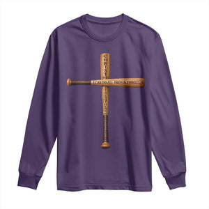 Christian Baseball Long Sleeve Shirt I Can Do All Things Through Christ Who Strengthens Me TS11 Purple Print Your Wear