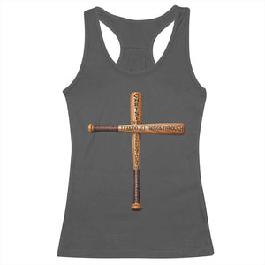 Christian Baseball Racerback Tank Top I Can Do All Things Through Christ Who Strengthens Me TS11 Dark Heather Print Your Wear