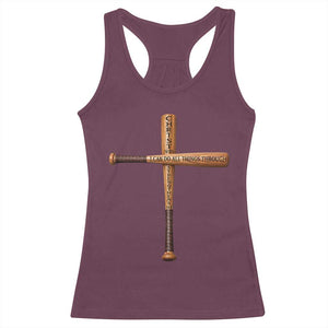Christian Baseball Racerback Tank Top I Can Do All Things Through Christ Who Strengthens Me TS11 Maroon Print Your Wear