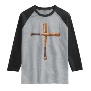 Christian Baseball Raglan Shirt I Can Do All Things Through Christ Who Strengthens Me TS11 Heather Gray Black Print Your Wear