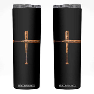 Christian Baseball Skinny Tumbler I Can Do All Things Through Christ Who Strengthens Me TS11 Black Print Your Wear