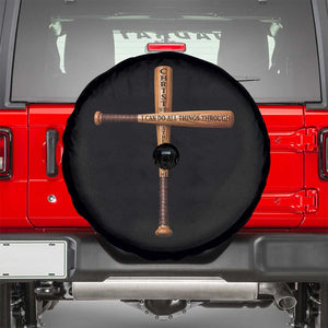 Christian Baseball Spare Tire Cover I Can Do All Things Through Christ Who Strengthens Me TS11 Black Print Your Wear