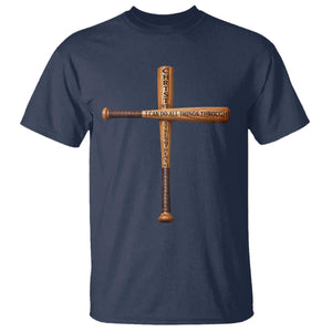 Christian Baseball T Shirt I Can Do All Things Through Christ Who Strengthens Me TS11 Navy Print Your Wear