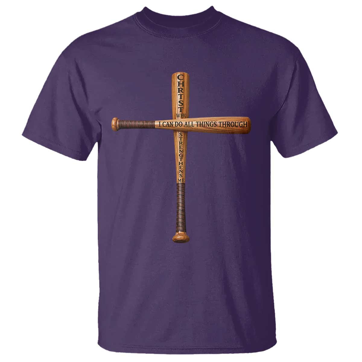 Christian Baseball T Shirt I Can Do All Things Through Christ Who Strengthens Me TS11 Purple Print Your Wear