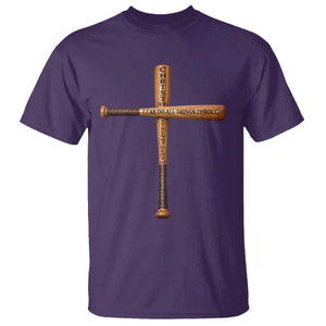 Christian Baseball T Shirt I Can Do All Things Through Christ Who Strengthens Me TS11 Purple Print Your Wear