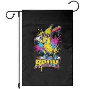 Funny Bruh Banana Baseball Drip Ice Cream Sports Splatter Garden Flag TS11 Black Print Your Wear