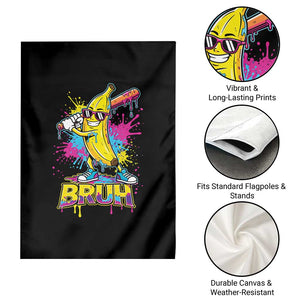 Funny Bruh Banana Baseball Drip Ice Cream Sports Splatter Garden Flag TS11 Print Your Wear