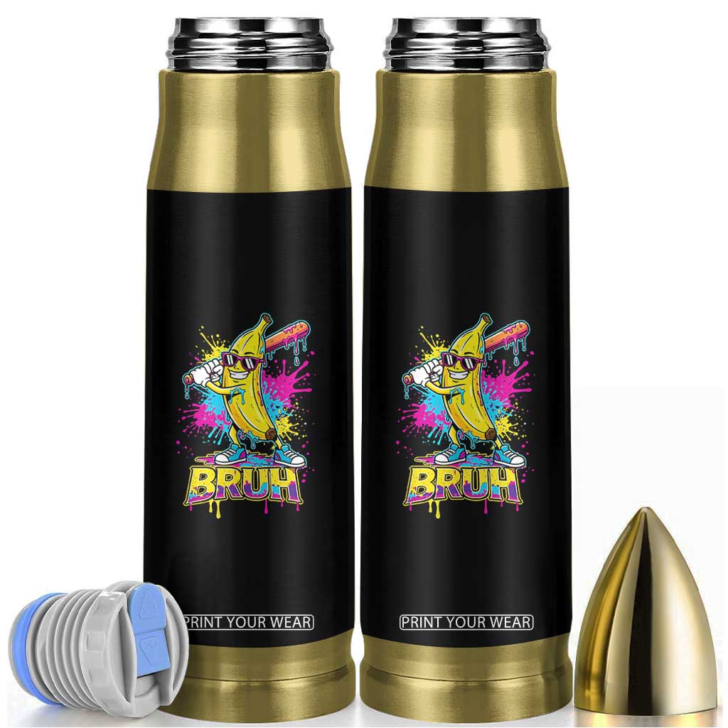 Funny Bruh Banana Baseball Drip Ice Cream Sports Splatter Bullet Tumbler TS11 Black Print Your Wear