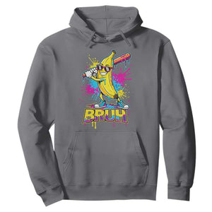 Funny Bruh Banana Baseball Drip Ice Cream Sports Splatter Hoodie TS11 Charcoal Print Your Wear